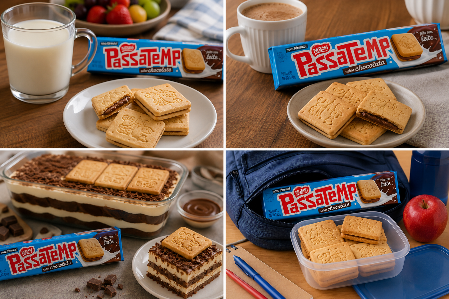 Nestlé - Passatempo Biscoito Recheado Chocolate (130 g)