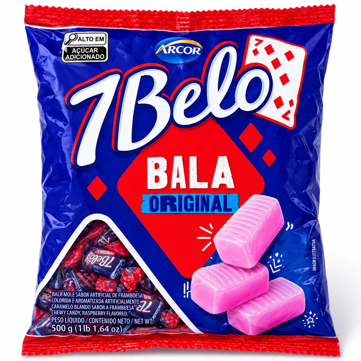 7Belo - Bala Mastigável Original Framboesa