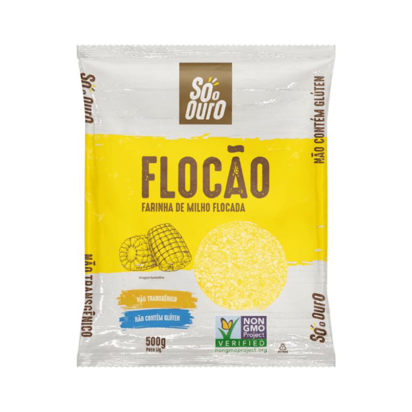 SÓ O OURO - Geflocktes Maismehl GMO-frei (500 g)